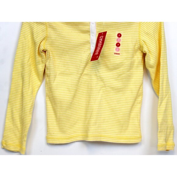 NEW 2006/05 Gymboree Prep Henley 7 Spring Shirt Hoodie Yellow White Stripe Sprin - Picture 4 of 8